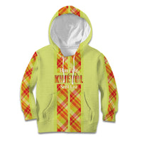 Personalized Bon Fete Kweyol Sent Lisi Kid Hoodie Saint Lucia Creole Day Madras Motifs Yellow