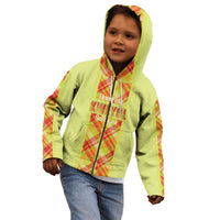 Personalized Bon Fete Kweyol Sent Lisi Kid Hoodie Saint Lucia Creole Day Madras Motifs Yellow