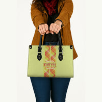 Bon Fete Kweyol Sent Lisi Leather Bag Saint Lucia Creole Day Madras Motifs Yellow