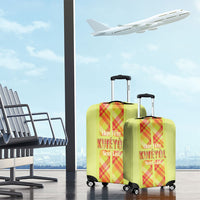 Bon Fete Kweyol Sent Lisi Luggage Cover Saint Lucia Creole Day Madras Motifs Yellow