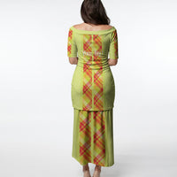 Personalized Bon Fete Kweyol Sent Lisi Puletasi Saint Lucia Creole Day Madras Motifs Yellow