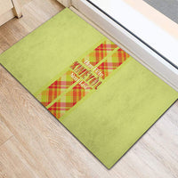 Bon Fete Kweyol Sent Lisi Rubber Doormat Saint Lucia Creole Day Madras Motifs Yellow