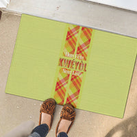 Bon Fete Kweyol Sent Lisi Rubber Doormat Saint Lucia Creole Day Madras Motifs Yellow