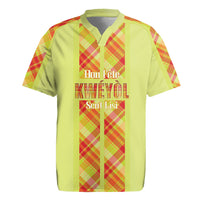 Personalized Bon Fete Kweyol Sent Lisi Rugby Jersey Saint Lucia Creole Day Madras Motifs Yellow