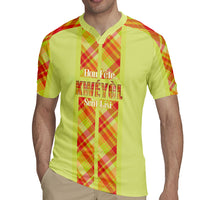Personalized Bon Fete Kweyol Sent Lisi Rugby Jersey Saint Lucia Creole Day Madras Motifs Yellow