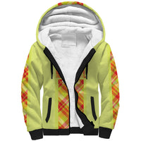 Personalized Bon Fete Kweyol Sent Lisi Sherpa Hoodie Saint Lucia Creole Day Madras Motifs Yellow