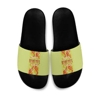Bon Fete Kweyol Sent Lisi Slide Sandals Saint Lucia Creole Day Madras Motifs Yellow