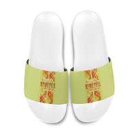 Bon Fete Kweyol Sent Lisi Slide Sandals Saint Lucia Creole Day Madras Motifs Yellow