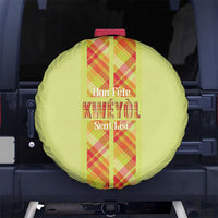 Bon Fete Kweyol Sent Lisi Spare Tire Cover Saint Lucia Creole Day Madras Motifs Yellow