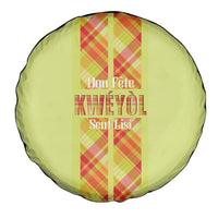 Bon Fete Kweyol Sent Lisi Spare Tire Cover Saint Lucia Creole Day Madras Motifs Yellow