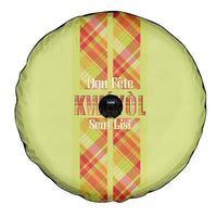 Bon Fete Kweyol Sent Lisi Spare Tire Cover Saint Lucia Creole Day Madras Motifs Yellow