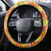 Bon Fete Kweyol Sent Lisi Steering Wheel Cover Saint Lucia Creole Day Madras Motifs Yellow
