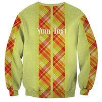 Personalized Bon Fete Kweyol Sent Lisi Sweatshirt Saint Lucia Creole Day Madras Motifs Yellow