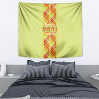 Bon Fete Kweyol Sent Lisi Tapestry Saint Lucia Creole Day Madras Motifs Yellow