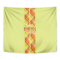 Bon Fete Kweyol Sent Lisi Tapestry Saint Lucia Creole Day Madras Motifs Yellow