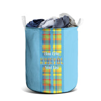 Bon Fete Kweyol Sent Lisi Laundry Basket Saint Lucia Creole Day Madras Motifs Blue