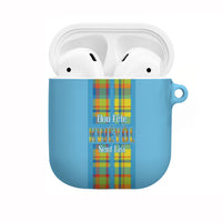 Bon Fete Kweyol Sent Lisi AirPods Case Saint Lucia Creole Day Madras Motifs Blue