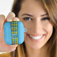 Bon Fete Kweyol Sent Lisi AirPods Case Saint Lucia Creole Day Madras Motifs Blue