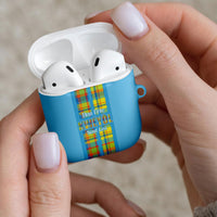 Bon Fete Kweyol Sent Lisi AirPods Case Saint Lucia Creole Day Madras Motifs Blue