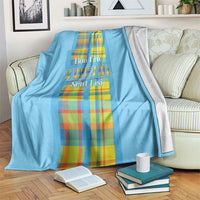 Bon Fete Kweyol Sent Lisi Blanket Saint Lucia Creole Day Madras Motifs Blue