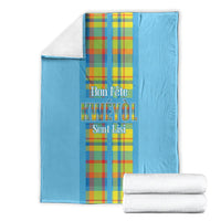 Bon Fete Kweyol Sent Lisi Blanket Saint Lucia Creole Day Madras Motifs Blue