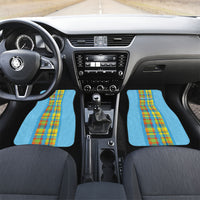 Personalized Bon Fete Kweyol Sent Lisi Car Mats Saint Lucia Creole Day Madras Motifs Blue