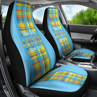 Bon Fete Kweyol Sent Lisi Car Seat Cover Saint Lucia Creole Day Madras Motifs Blue