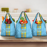 Bon Fete Kweyol Sent Lisi Grocery Bag Saint Lucia Creole Day Madras Motifs Blue