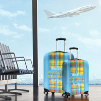 Bon Fete Kweyol Sent Lisi Luggage Cover Saint Lucia Creole Day Madras Motifs Blue