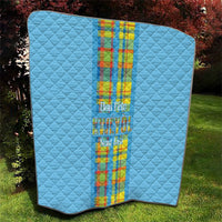 Bon Fete Kweyol Sent Lisi Quilt Saint Lucia Creole Day Madras Motifs Blue
