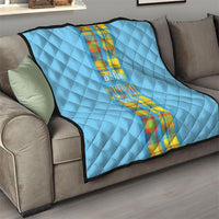 Bon Fete Kweyol Sent Lisi Quilt Saint Lucia Creole Day Madras Motifs Blue