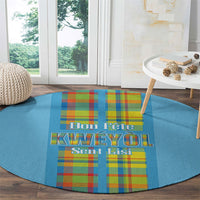 Bon Fete Kweyol Sent Lisi Round Carpet Saint Lucia Creole Day Madras Motifs Blue
