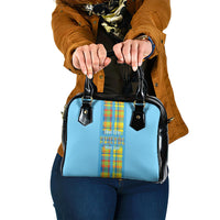 Bon Fete Kweyol Sent Lisi Shoulder Handbag Saint Lucia Creole Day Madras Motifs Blue