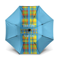 Bon Fete Kweyol Sent Lisi Umbrella Saint Lucia Creole Day Madras Motifs Blue
