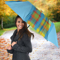 Bon Fete Kweyol Sent Lisi Umbrella Saint Lucia Creole Day Madras Motifs Blue