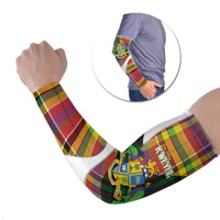 Personalized Bon Fete Kweyol Dominica Arm Sleeves Creole Day Coat Of Arms Madras Motifs