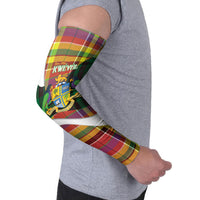 Personalized Bon Fete Kweyol Dominica Arm Sleeves Creole Day Coat Of Arms Madras Motifs