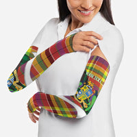Personalized Bon Fete Kweyol Dominica Arm Sleeves Creole Day Coat Of Arms Madras Motifs