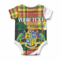 Personalized Bon Fete Kweyol Dominica Baby Onesie Creole Day Coat Of Arms Madras Motifs