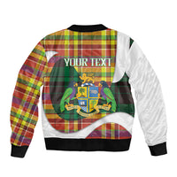 Personalized Bon Fete Kweyol Dominica Bomber Jacket Creole Day Coat Of Arms Madras Motifs