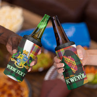 Personalized Bon Fete Kweyol Dominica 4 in 1 Can Cooler Tumbler Creole Day Coat Of Arms Madras Motifs