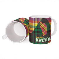 Personalized Bon Fete Kweyol Dominica Ceramic Mug Creole Day Coat Of Arms Madras Motifs