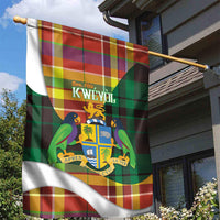 Bon Fete Kweyol Dominica Garden Flag Creole Day Coat Of Arms Madras Motifs