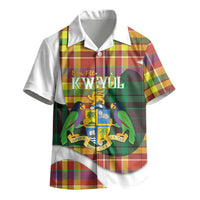 Personalized Bon Fete Kweyol Dominica Kid Hawaiian Shirt Creole Day Coat Of Arms Madras Motifs