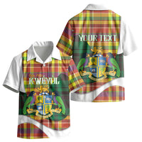 Personalized Bon Fete Kweyol Dominica Kid Hawaiian Shirt Creole Day Coat Of Arms Madras Motifs