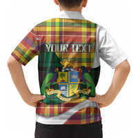 Personalized Bon Fete Kweyol Dominica Kid Hawaiian Shirt Creole Day Coat Of Arms Madras Motifs