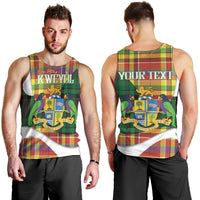 Personalized Bon Fete Kweyol Dominica Men Tank Top Creole Day Coat Of Arms Madras Motifs