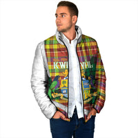 Personalized Bon Fete Kweyol Dominica Padded Jacket Creole Day Coat Of Arms Madras Motifs