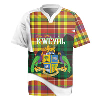 Personalized Bon Fete Kweyol Dominica Rugby Jersey Creole Day Coat Of Arms Madras Motifs