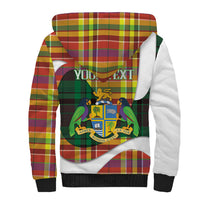 Personalized Bon Fete Kweyol Dominica Sherpa Hoodie Creole Day Coat Of Arms Madras Motifs